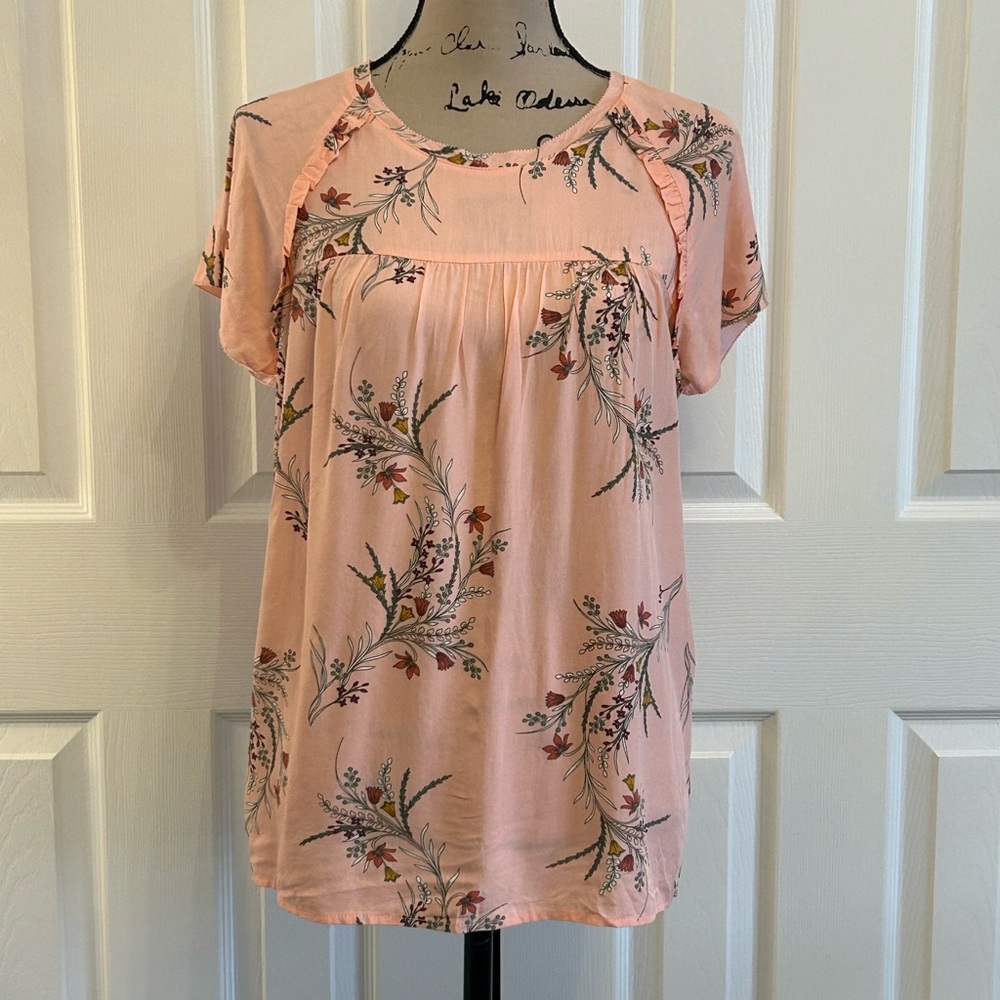 St. John’s Bay Floral Peach Women's Top medium